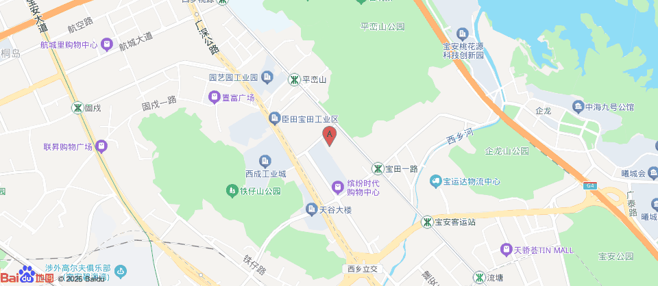 原站位置静态地图：深圳市宝安区